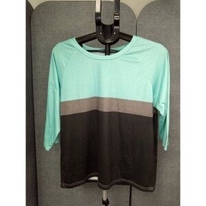 Women's Green Black Baseball Style Shirt Size Large